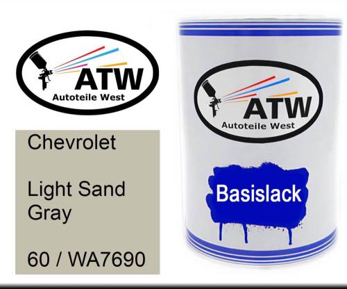 Chevrolet, Light Sand Gray, 60 / WA7690: 500ml Lackdose, von ATW Autoteile West.